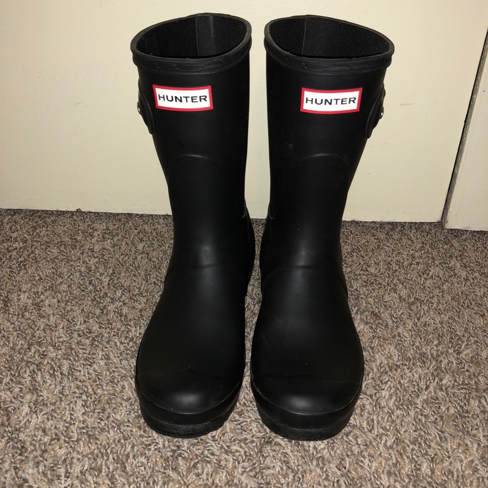 Short Matte Black Hunter Boots